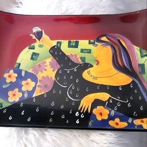Handpainted Rectangular Platter/Wall Plate